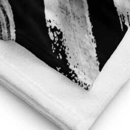 Black & White Patterned Beach Towel Abstract Shapes, Modern Bath Decor - thumbnail 4