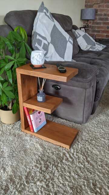 Handmade Rustic Wooden Sofa Side Table Farmhouse Console Table With Shelf - image 1