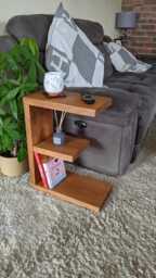 Handmade Rustic Wooden Sofa Side Table Farmhouse Console Table With Shelf