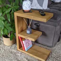 Handmade Rustic Wooden Sofa Side Table Farmhouse Console Table With Shelf - thumbnail 3