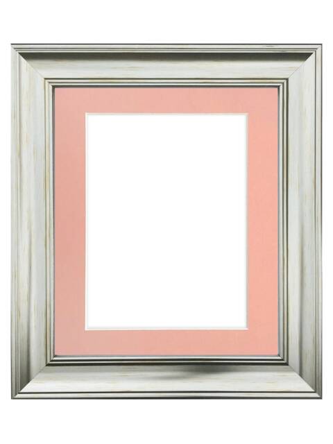 Scandi Vintage Silver Picture Frame With Pink Mount - image 1