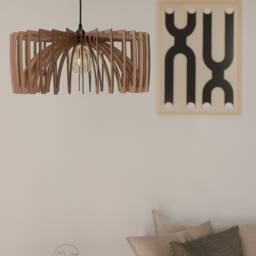 Wooden Ceiling Lamp, Wood Pendant Light, Modern Fixture, Kitchen Island, Scandinavian Design, Mid Century, Hanging Natural - thumbnail 2
