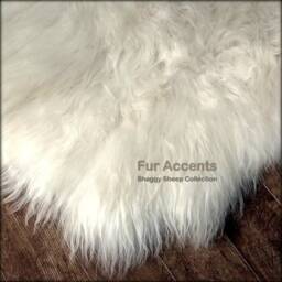 Handmade Faux Fur Christmas Tree Skirt - White Shag Hexagon Rug - thumbnail 3