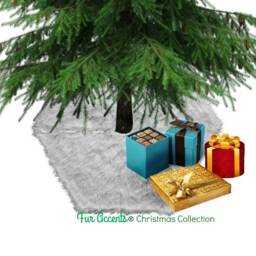 Handmade Faux Fur Christmas Tree Skirt - White Shag Hexagon Rug