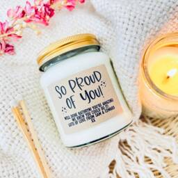 Personalised Congratulations Candle Gift Proud Of You, New Job, Exam Success