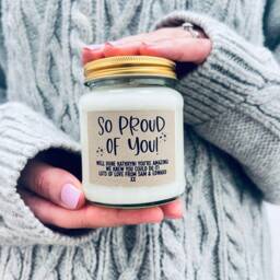 Personalised Congratulations Candle Gift Proud Of You, New Job, Exam Success - thumbnail 2