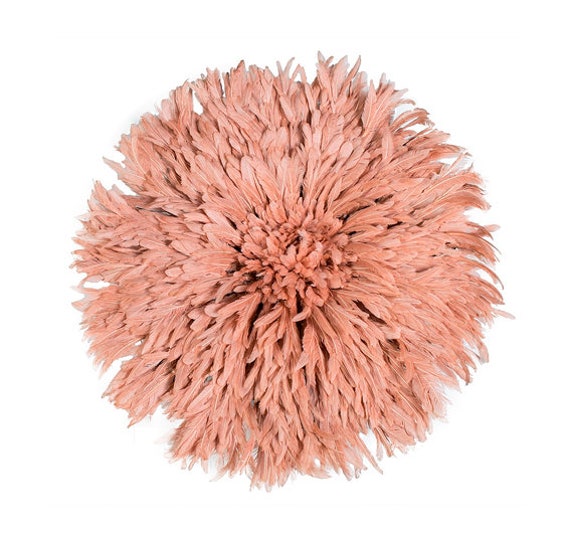 Juju Hat Salmon Pink - 30cm-100cm Diameter Original From Cameroon Full Feather Wall Accessory - image 1