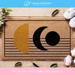 Chic Mid Century Modern Doormat, Retro Welcome Mat For Stylish Entryways, Mid-Century Rug, Housewarming Gift - thumbnail 1