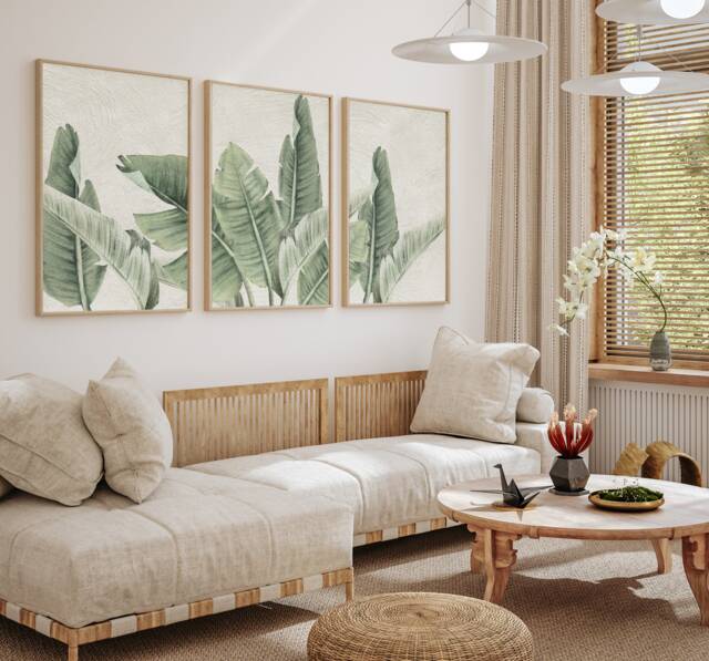 Neutral Wall Prints, Botanical Bedroom Line Art, Beige Home Decor, Hand Drawn Plants, Set Of 3 Prints A2 - image 1