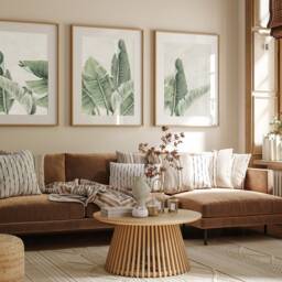 Neutral Wall Prints, Botanical Bedroom Line Art, Beige Home Decor, Hand Drawn Plants, Set Of 3 Prints A2 - thumbnail 2