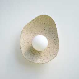 Luna Speckled Ceramic Wall Sconce - Handmade Clay Lamp - thumbnail 2