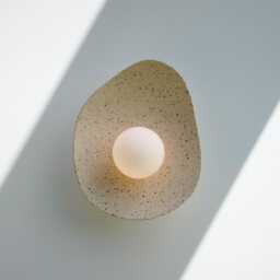 Luna Speckled Ceramic Wall Sconce - Handmade Clay Lamp - thumbnail 3