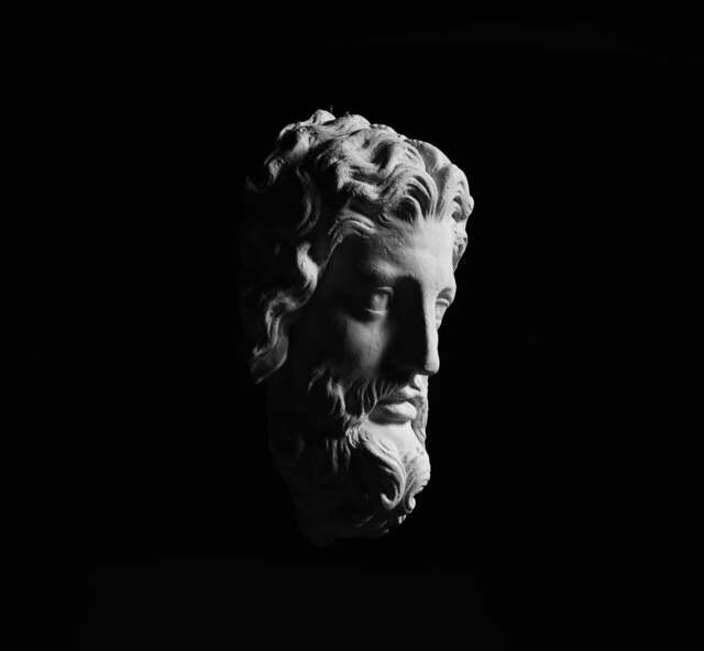 Greek God Plaster Cast, Bearded Man Wall Art Sculpture, Handmade By Sculptor Nicholas H Wood - image 1