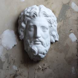 Greek God Plaster Cast, Bearded Man Wall Art Sculpture, Handmade By Sculptor Nicholas H Wood - thumbnail 2