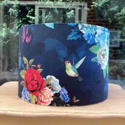 Butterfly Floral Wild Meadow Lampshade Ochre Dragonfly Mustard Green Blue Table Ceiling - thumbnail 4