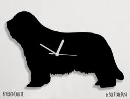 Bearded Collie Dog - Wall Clock Silhouette - thumbnail 1