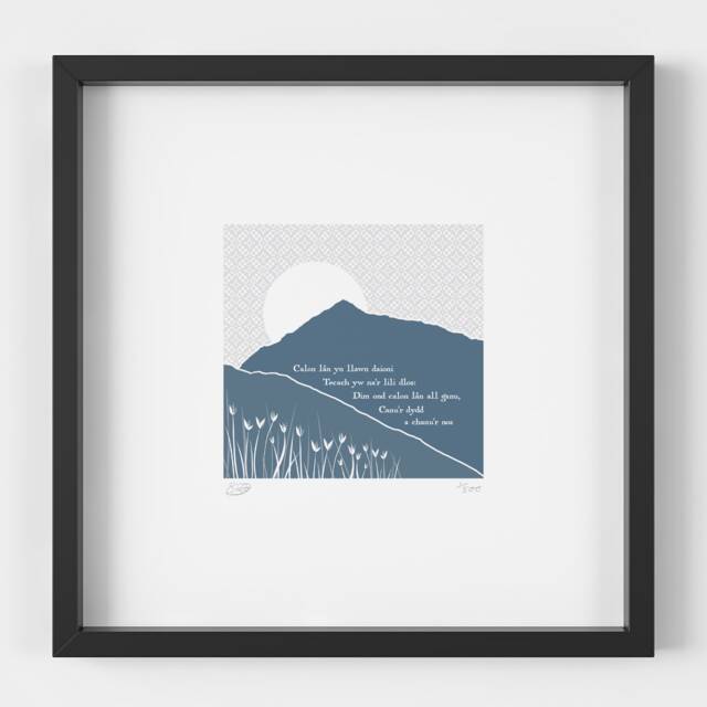 Print Calon Lan, Cymraeg, Welsh Print, Gifts, Lan Wedding Gift, Y Wyddfa, Song