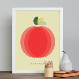 A Is For Apple Wall Art Print, All Sizes, Funky Style, Mid Century - thumbnail 3