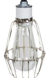 Modern Industrial Porcelain Socket Silver Caged 3 Light Chandelier - thumbnail 3