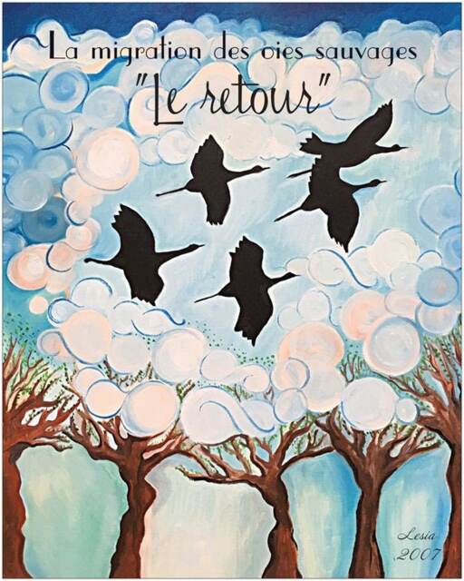 Wild Geese Migration Art Poster, Canadian Artist - 16x20 - image 1