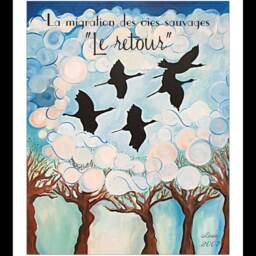 Wild Geese Migration Art Poster, Canadian Artist - 16x20 - thumbnail 2