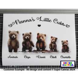 Teddy Bear Grandchildren Personalised Family Picture Framed A4 Print Handmade Gift For Grandparents Nana Grandad Birthday Mothers Day - thumbnail 4