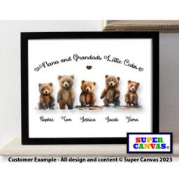 Teddy Bear Grandchildren Personalised Family Picture Framed A4 Print Handmade Gift For Grandparents Nana Grandad Birthday Mothers Day - thumbnail 2