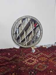Round Moroccan Oriental Mirror With Cow Bone Frame - thumbnail 1
