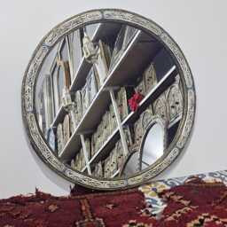 Round Moroccan Oriental Mirror With Cow Bone Frame - thumbnail 2