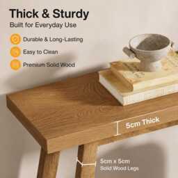 Modern Farmhouse Console Table, Rustic Entryway Storage Shelf, Vintage Brown Wood Furniture - thumbnail 4