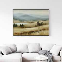 Misty Mountain Poster, Lake Valley Print, Nature Wall Art, Paper - thumbnail 3