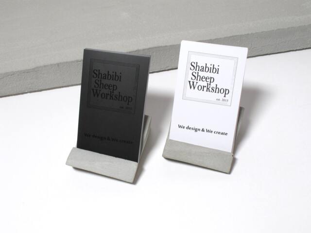 Geometric Concrete Business Card Holder - Perfect For Both Vertical & Horizontal Cards - image 1