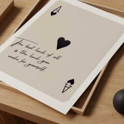 Ace Of Hearts Poster Motivational Quote, Elegant Home Decor - thumbnail 2