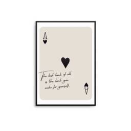 Ace Of Hearts Poster Motivational Quote, Elegant Home Decor - thumbnail 1