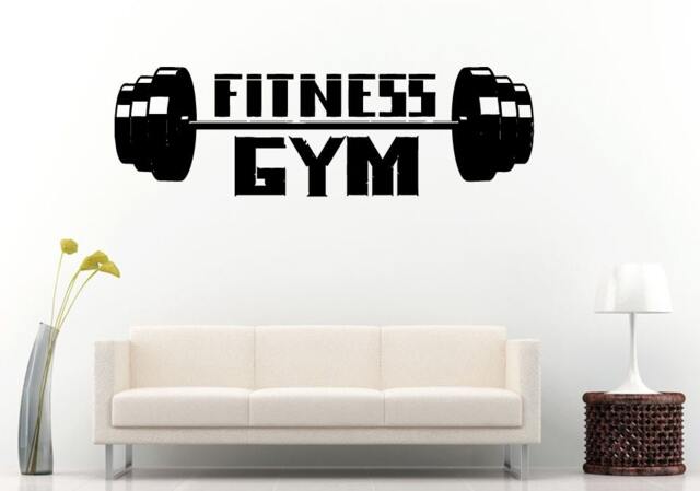 Gym Training Fitness Bodybuilding Wight Lifting Logo Emblem Sign Wall Decal Vinyl Sticker Mural Room Decor L602 - image 1