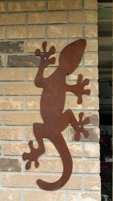 Giant Day Gecko Metal Wall Art, Outdoor Lizard Sculpture, Garden Lizard, Steel Decor, Decor