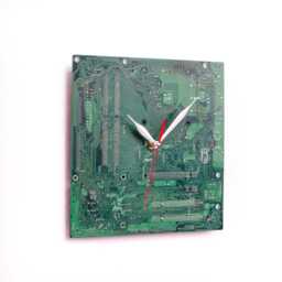 Green Circuit Board Clock, Industrial Wall Decor, Large Unique Gift, Boyfriend Gift, Husband Pc Gift - thumbnail 4
