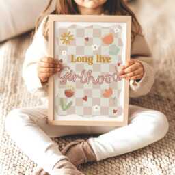 Set Of 6 Girls Personalised Positive Affirmation Gallery Wall Prints in Pastel, Flower Girl Nursery Bedroom Decor, Wildflower Poster Bundle - thumbnail 3