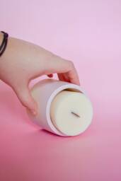 Round 4 Oz Scented Candle Jar Refill, Empty Insert, Sustainable Pillar Soy Wax Vessel Refill Available in Different Scents - thumbnail 1