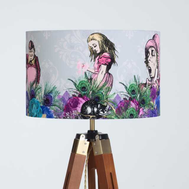 Lampshade Alice in Wonderland Mardi Gras Velvet - Drum Lamp Shade 20cm 25cm 30cm 35cm 40cm 45cm Table Lamp Shade, Ceiling Shade, Pendant - image 1