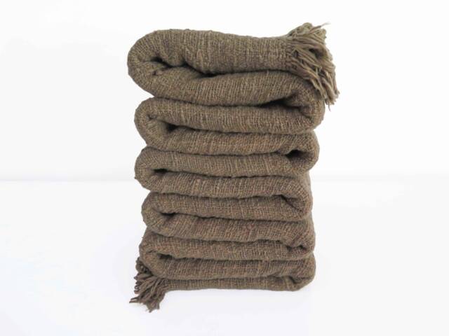Handloomed Raw Cotton Fringe Throw Blanket, Boho Chic - 86x47 In - image 1