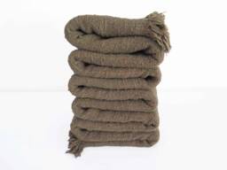 Handloomed Raw Cotton Fringe Throw Blanket, Boho Chic - 86x47 In - thumbnail 1