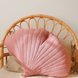 "Linen Ginkgo Leaf Pillow ""Dirty Pink" - thumbnail 3