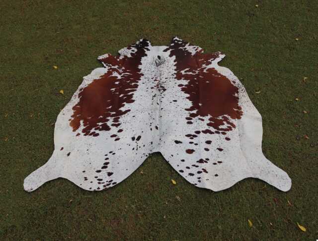 Brown & White Genuine Cowhide Rug-Exclusive Cow Skin Area Rug For Living Room-Large Rug - Best Rugs-Tricolor - image 1