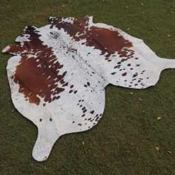 Brown & White Genuine Cowhide Rug-Exclusive Cow Skin Area Rug For Living Room-Large Rug - Best Rugs-Tricolor - thumbnail 2