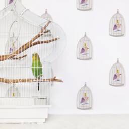 Birdcages - Spritz Fabric Wall Decal Pet House Mej - thumbnail 2