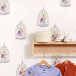 Birdcages - Spritz Fabric Wall Decal Pet House Mej