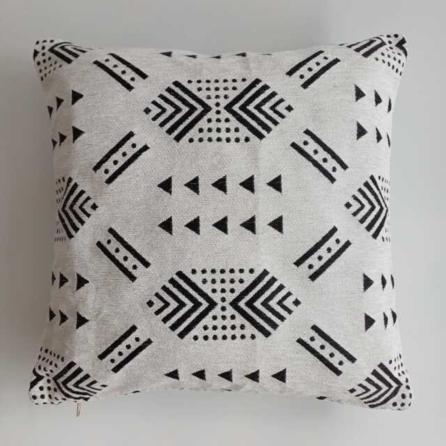 Moroccan Velvet Cushion Cover, Handmade Brocade White Pillow Case, Decorative 16''x16''/40x40 cm - image 1