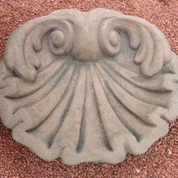Shell Drinking Trough Bird Bath Art Sandstone D 14 - thumbnail 2