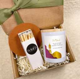 Eid Mubarak Candle Gift Set With Matches, Ramadan & For Family Friends, Islamic Decor, Arabic Calligraphy, Muslim Celebration - thumbnail 1